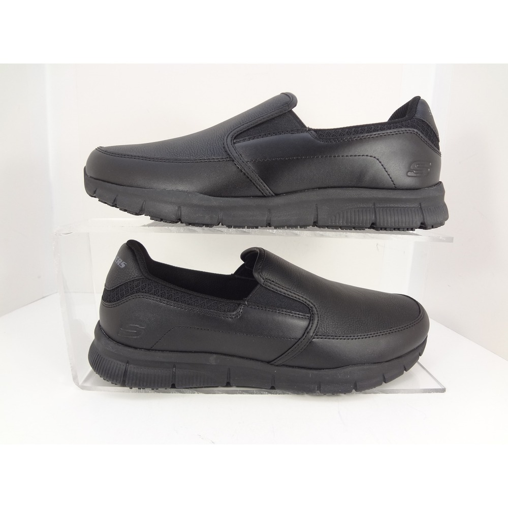 Skechers Mens Cessnock Black Slip Resistant Work Shoes Size 11 Wide Fit